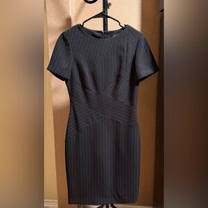 Elegant Black Pinstripe Dress